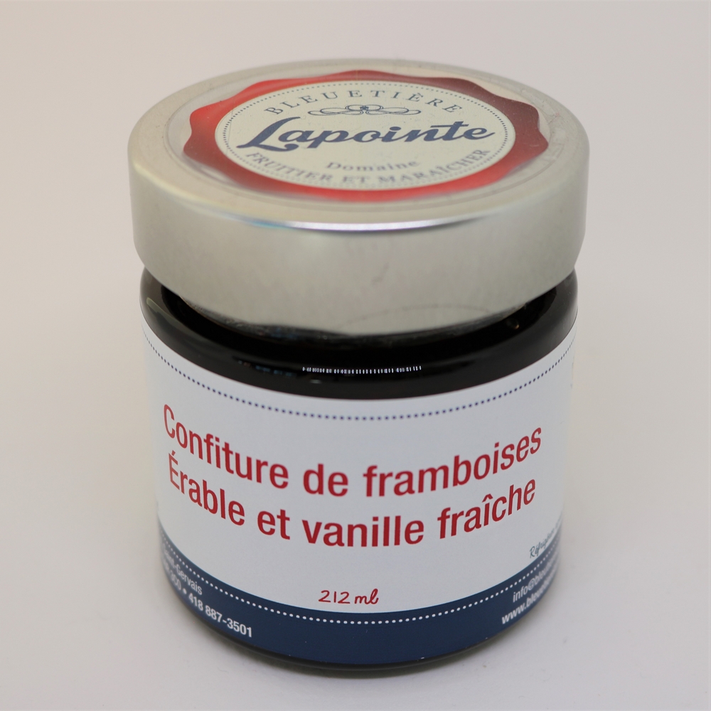 Confiture de framboises, érable et vanille 212 ml